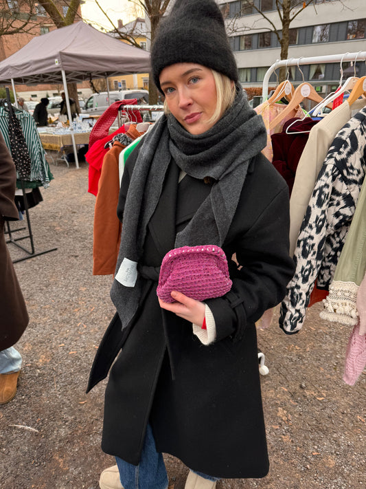 Magenta Mini Crochet Clutch