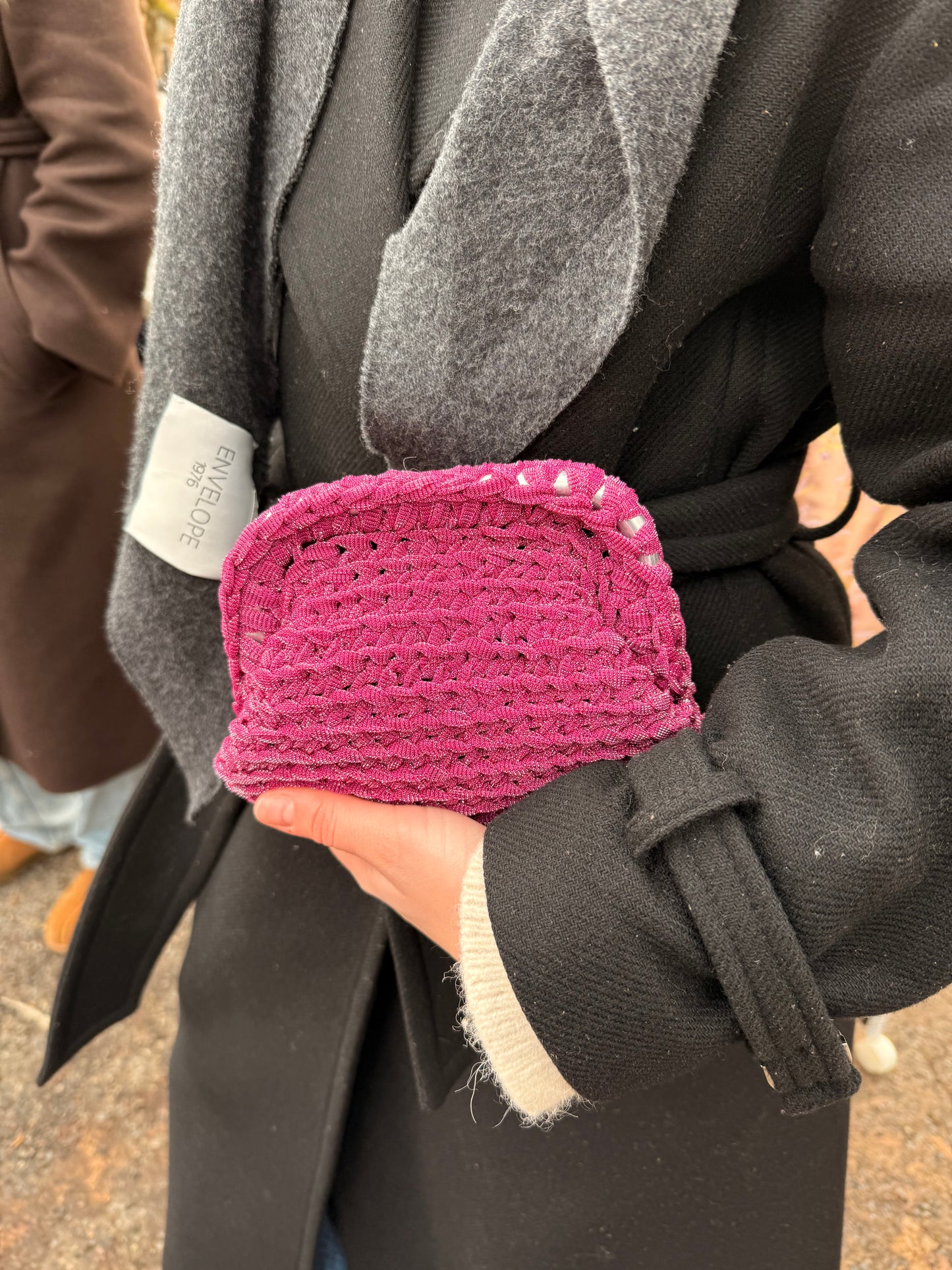 Magenta Mini Crochet Clutch