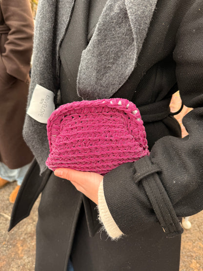 Magenta Mini Crochet Clutch