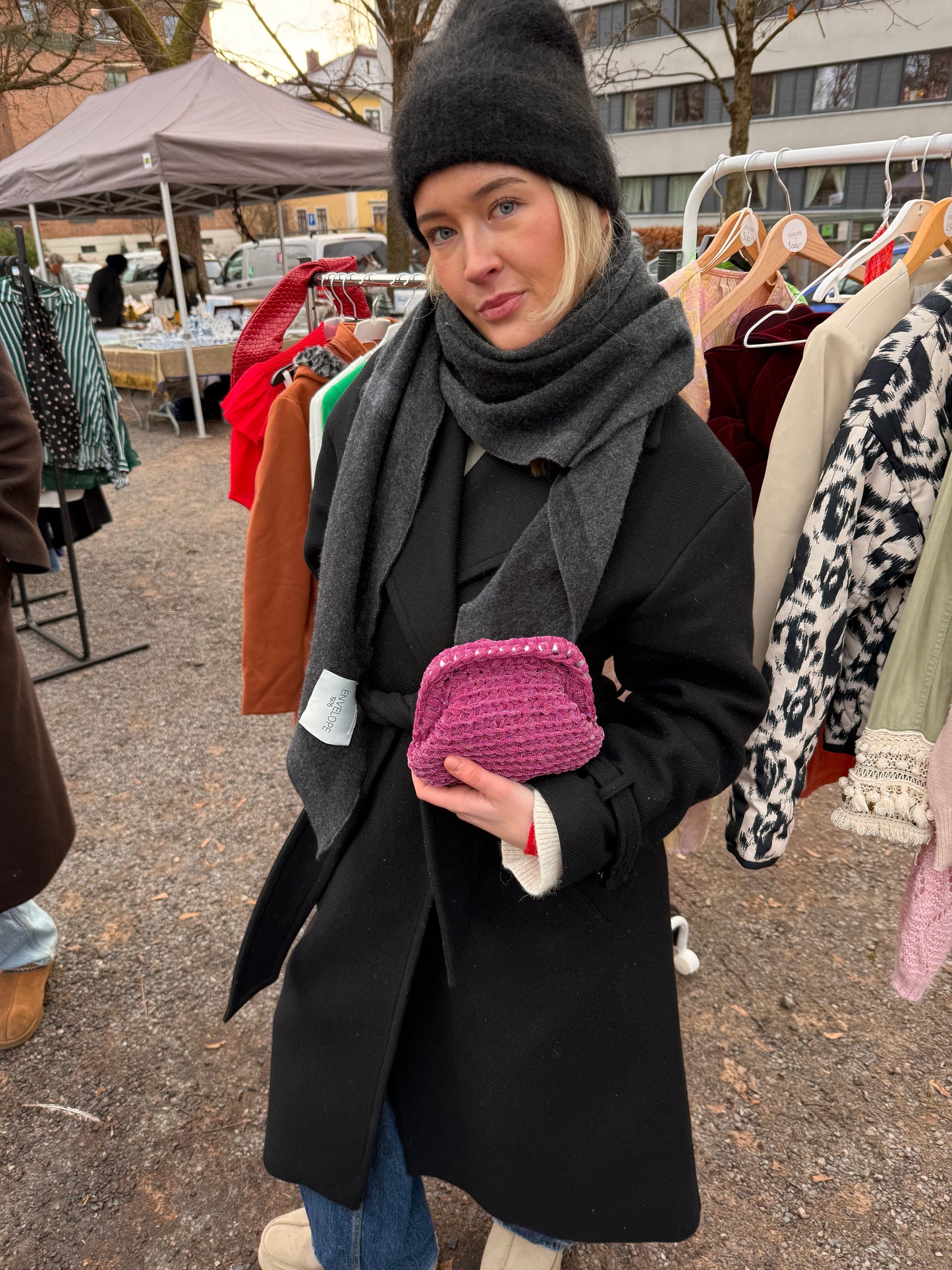 Magenta Mini Crochet Clutch