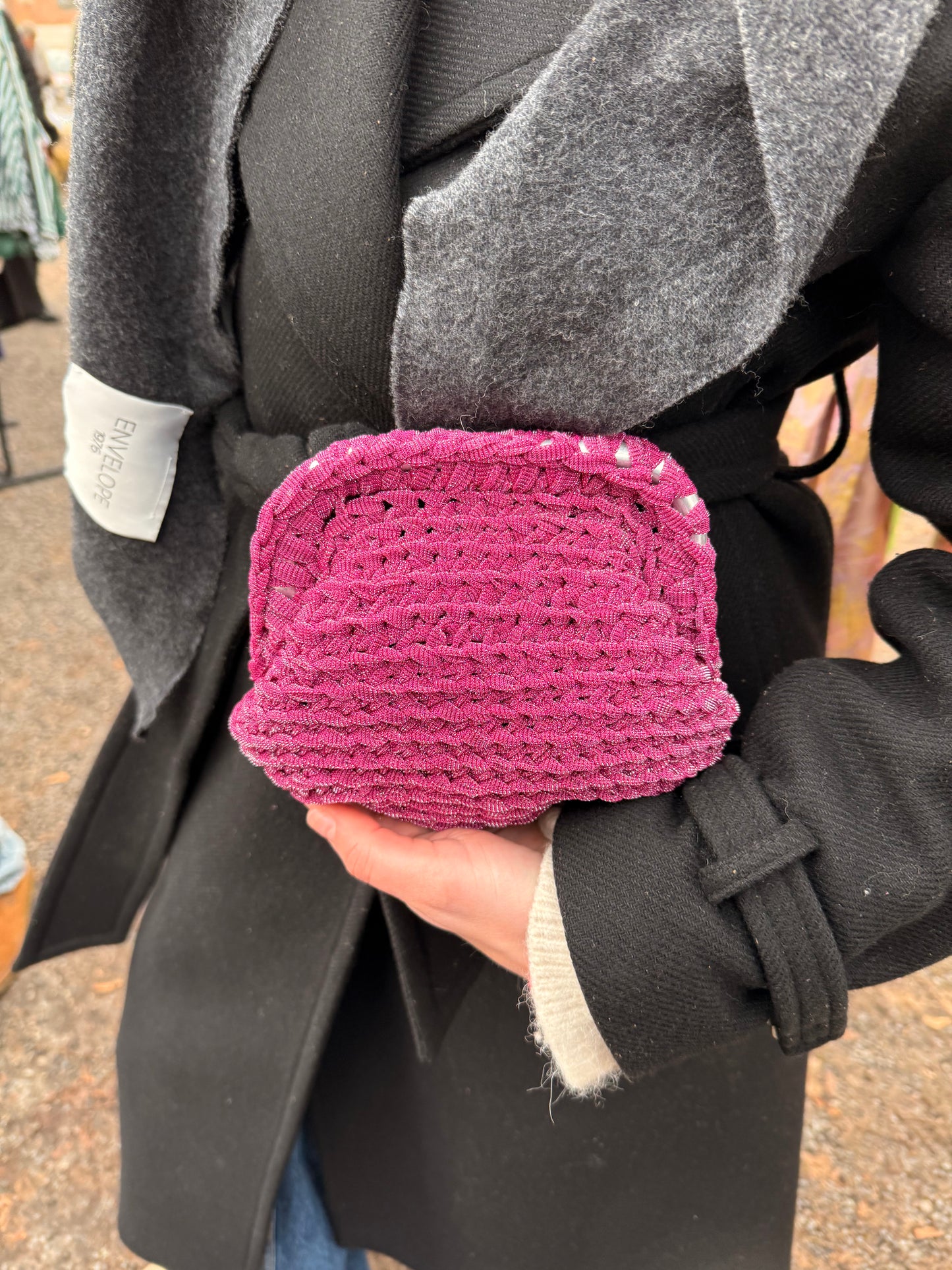 Magenta Mini Crochet Clutch