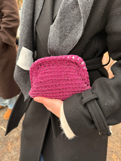 Magenta Mini Crochet Clutch