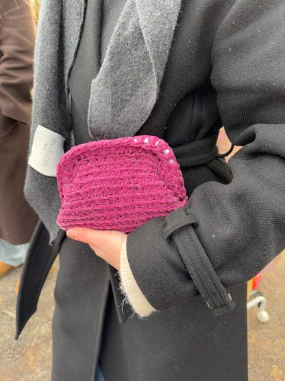 Magenta Mini Crochet Clutch