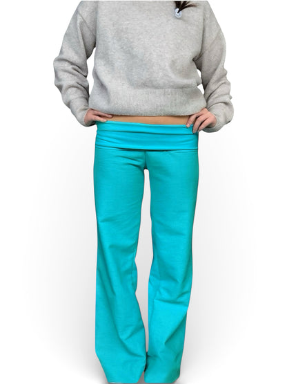 Turquoise linen pants
